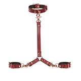 Liebe Seele Wine Red Leather Collar and Wrist Restraint | Avec Amour Lingerie