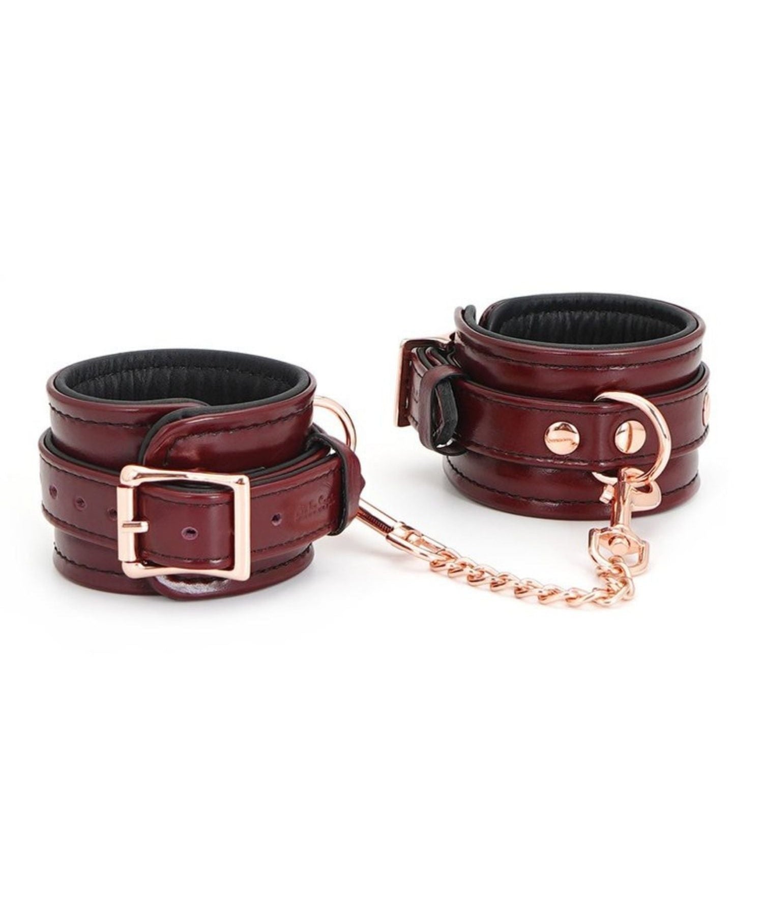 Liebe Seele Wine Red Leather Cuffs | Avec Amour Lingerie
