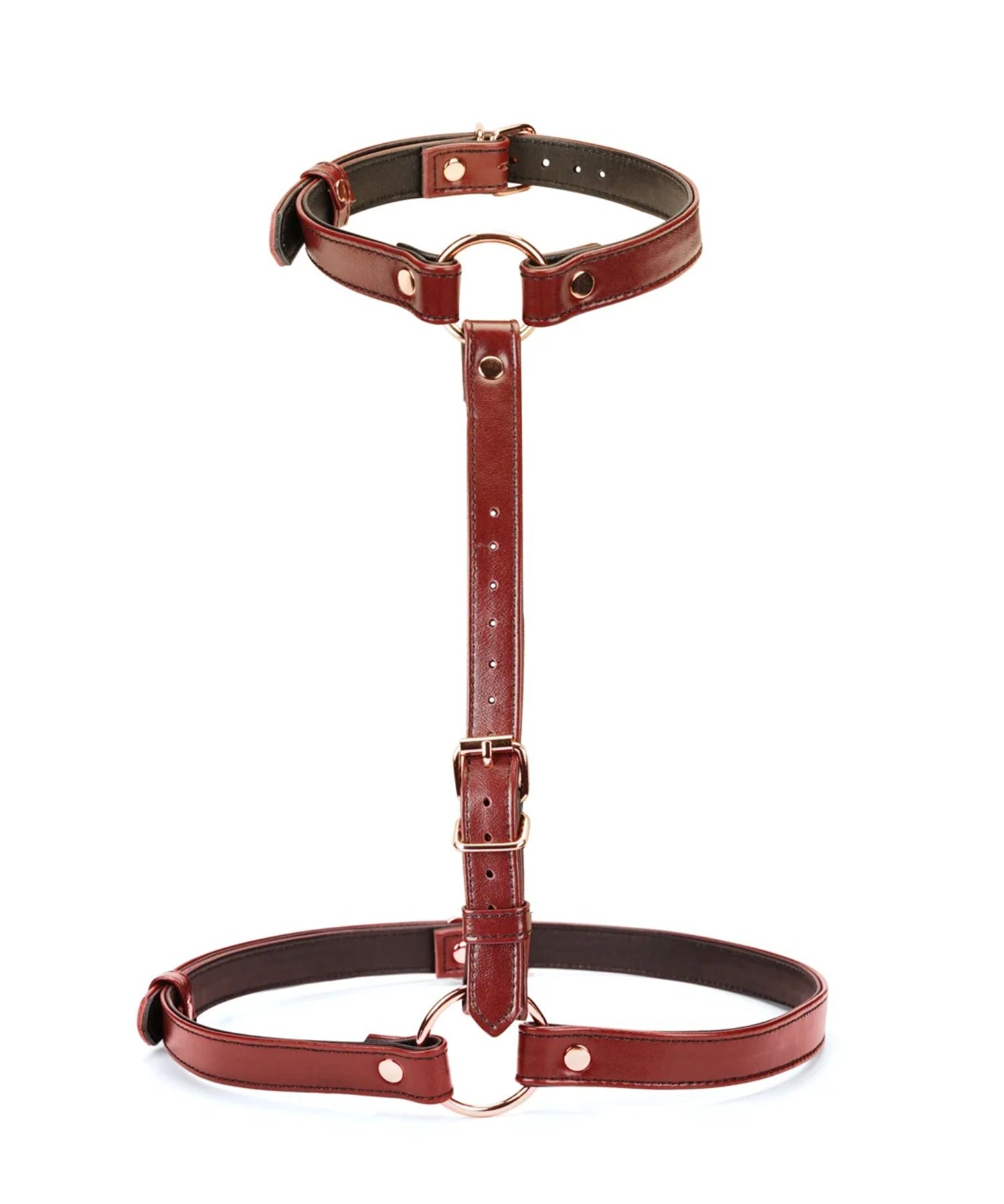 Liebe Seele Wine Red Leather Waist Harness | Avec Amour Lingerie