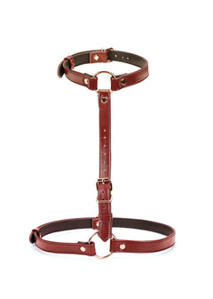 Liebe Seele Wine Red Leather Waist Harness | Avec Amour Lingerie