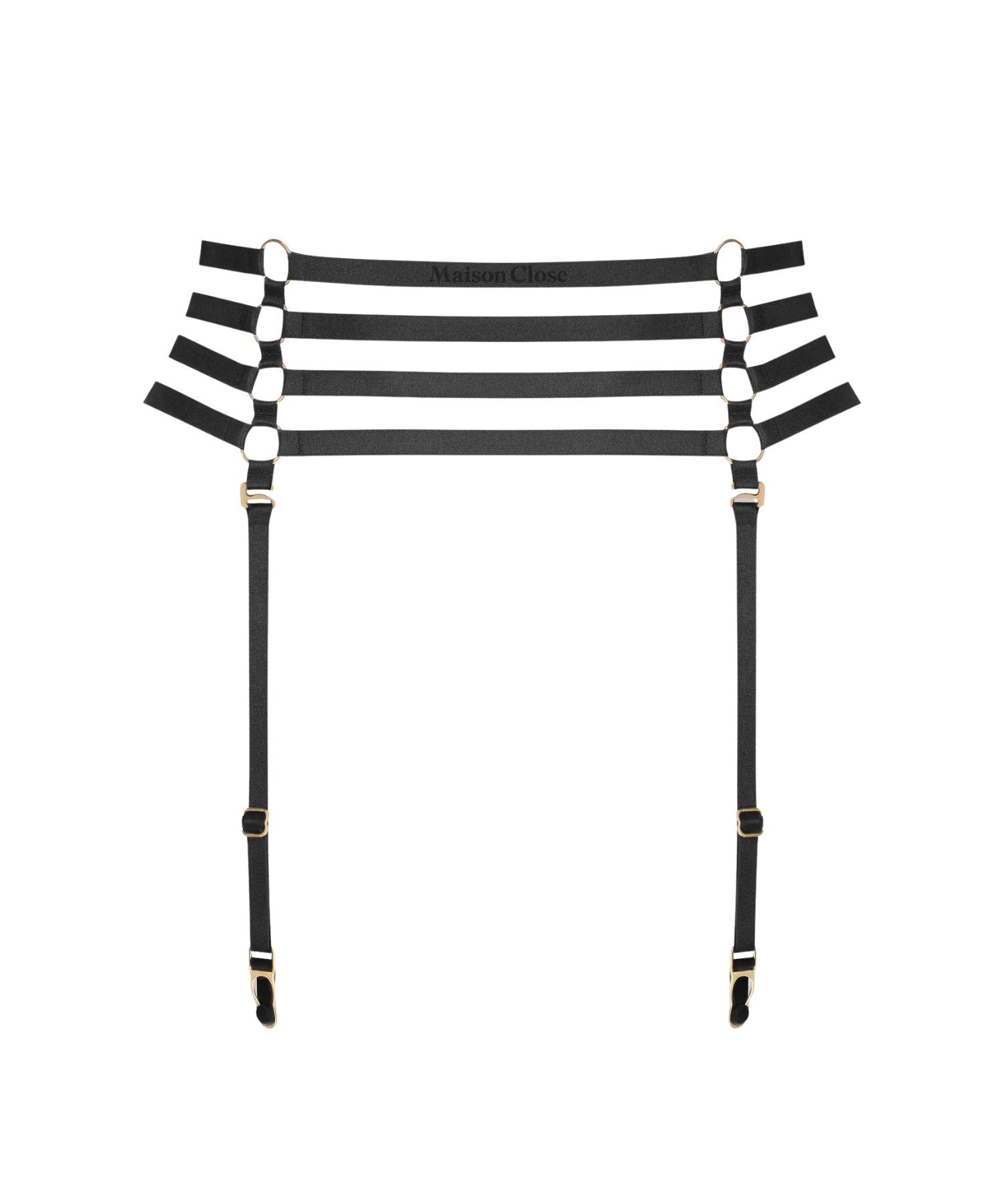 Maison Close Chambre Noire Garter Belt (Black) | Avec Amour Luxury Lingerie