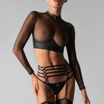 Maison Close Chambre Noire Garter Belt (Black) | Avec Amour Luxury Lingerie