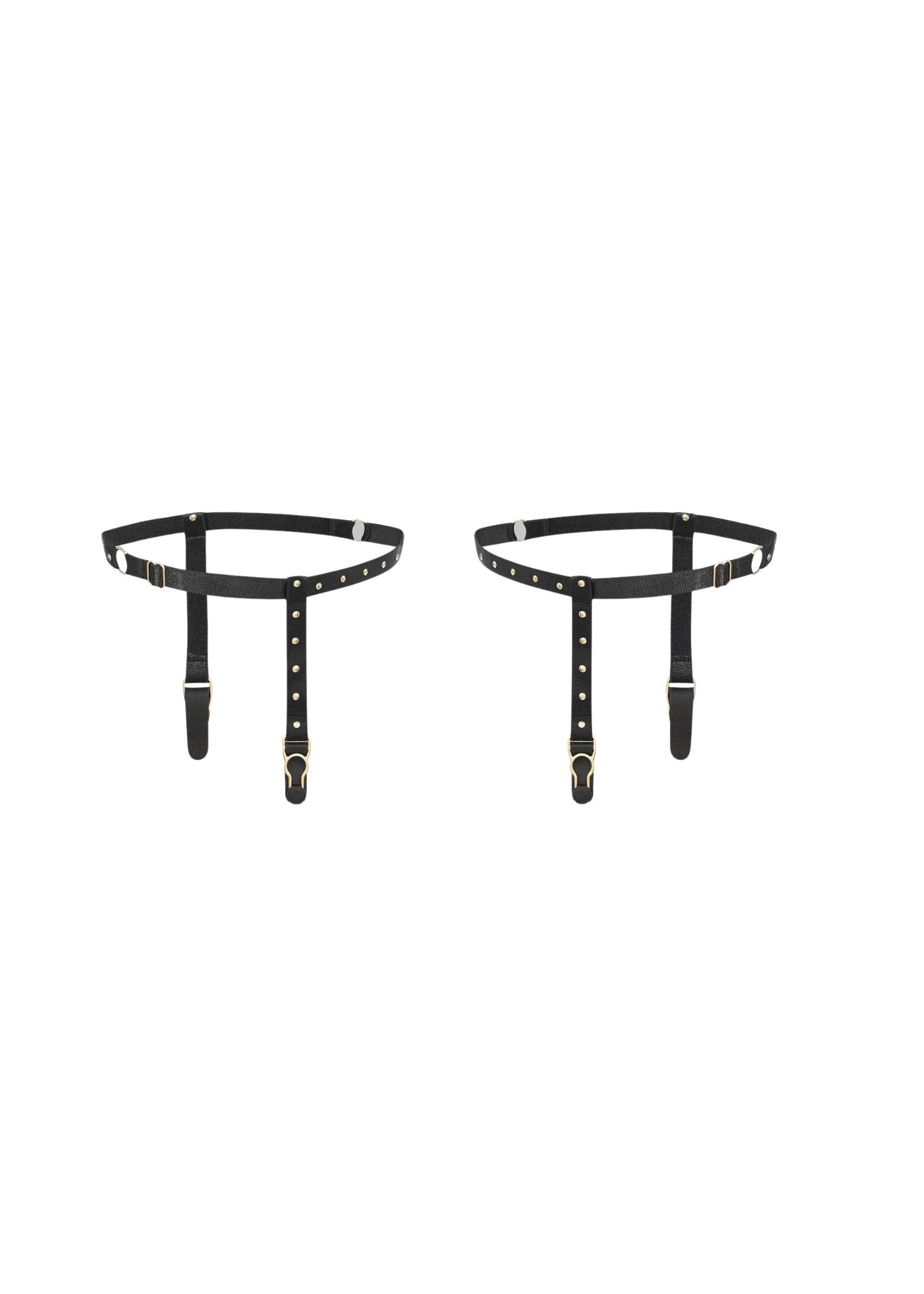 Maison Close COPRS Studded Garters (Black) | Avec Amour Lingerie Accessories