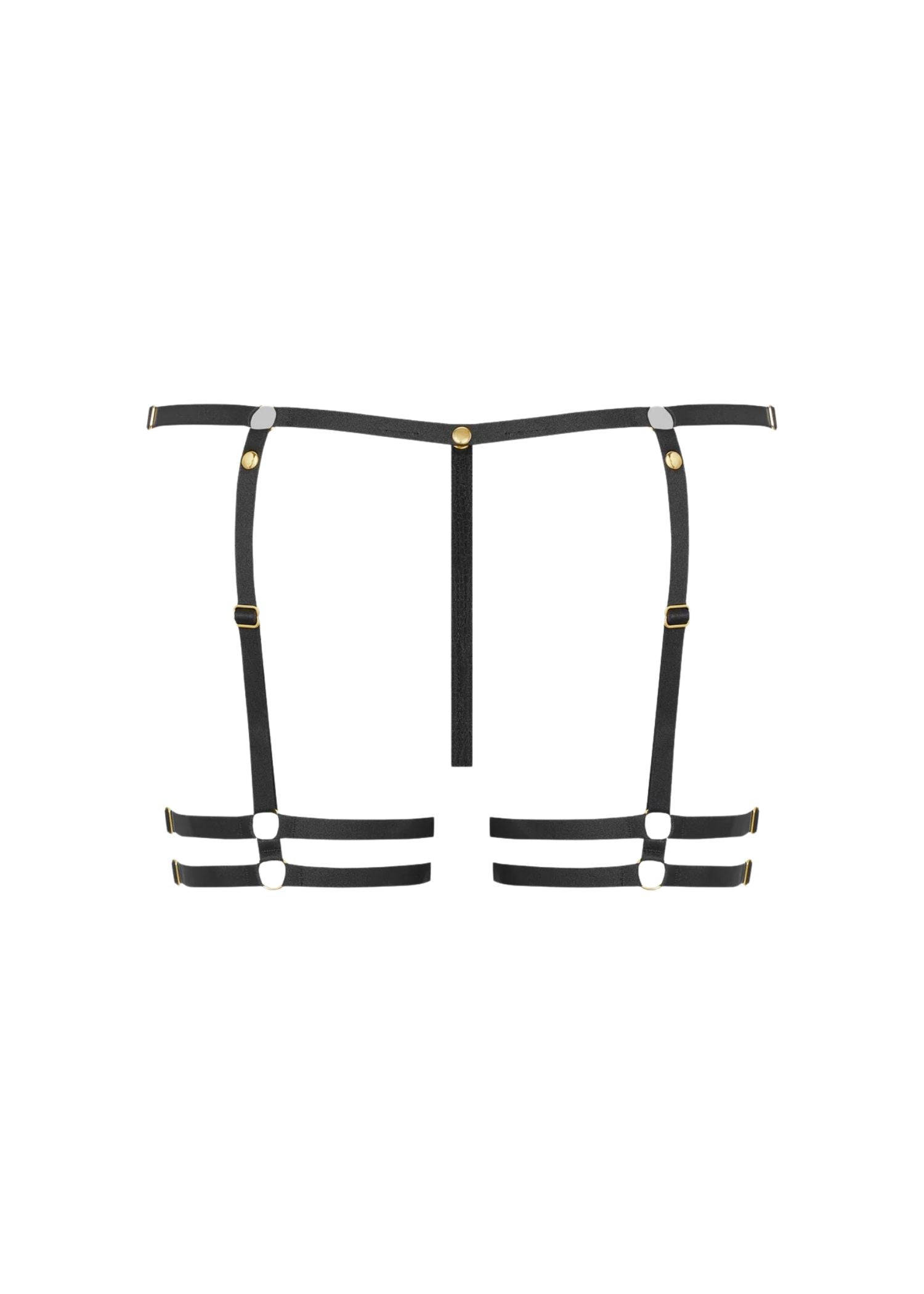 Maison Close Jeux Magnetiques Mini Thong with Garter (Black) | Avec Amour Luxury Lingerie