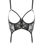 Maison Close Jeux Magnetiques Open Suspender Bustier (Black) | Avec Amour Luxury Lingerie