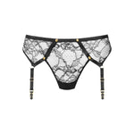 Maison Close Jeux Magnetiques Suspender Thong (Black) | Avec Amour Luxury Lingerie
