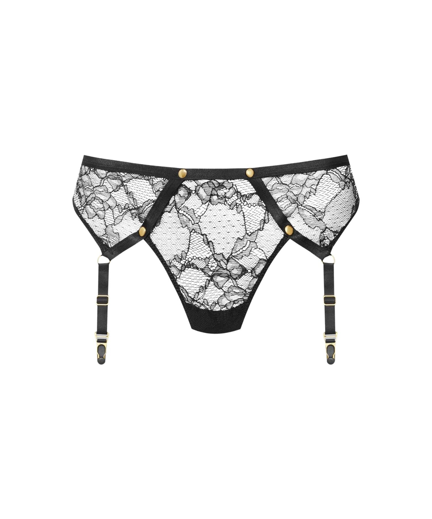 Maison Close Jeux Magnetiques Suspender Thong (Black) | Avec Amour Luxury Lingerie