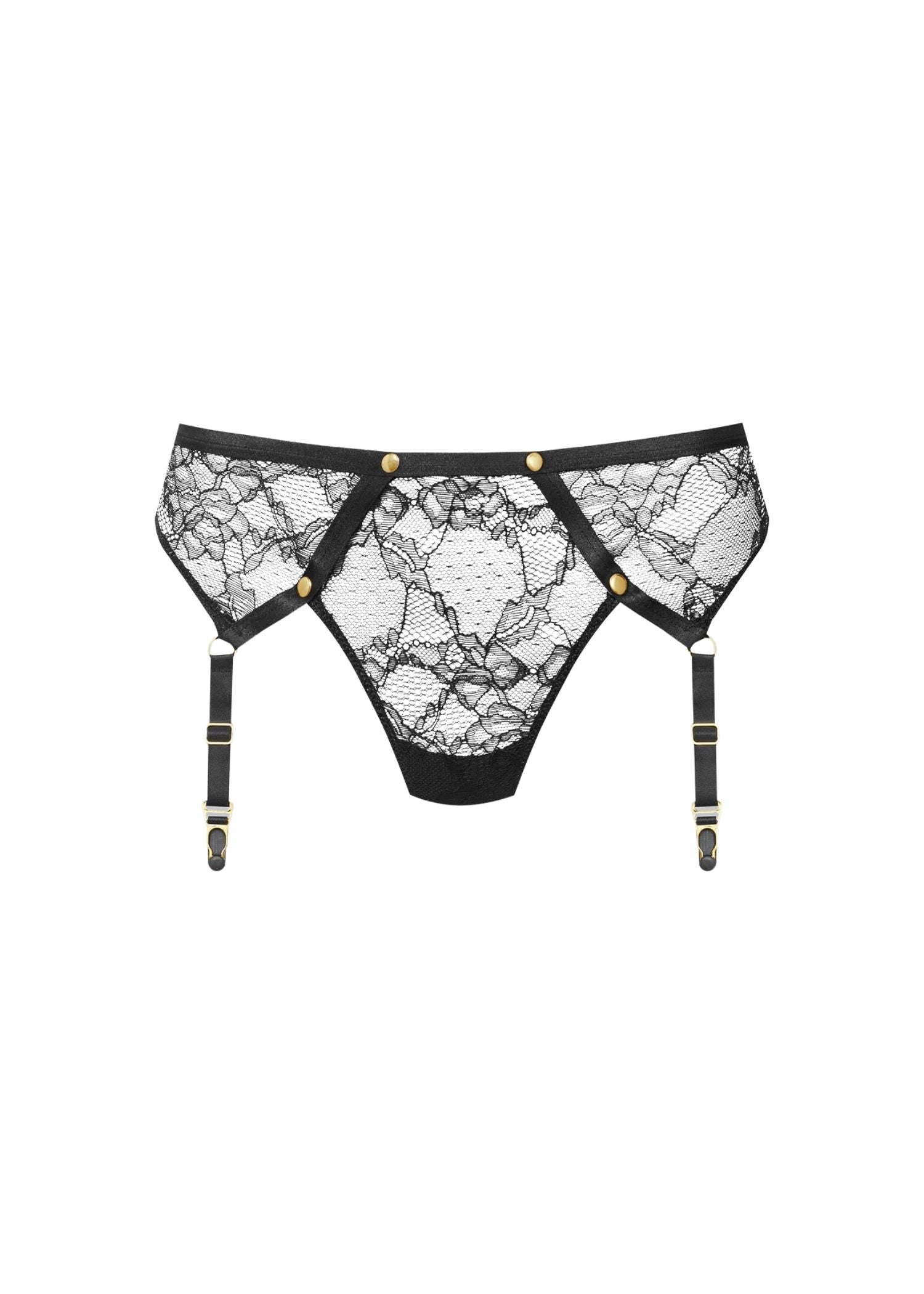 Maison Close Jeux Magnetiques Suspender Thong (Black) | Avec Amour Luxury Lingerie