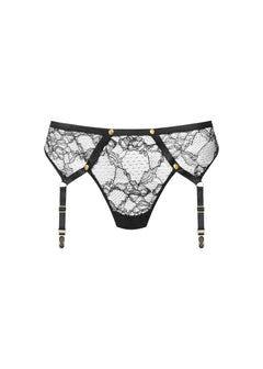 Maison Close Jeux Magnetiques Suspender Thong (Black) | Avec Amour Luxury Lingerie