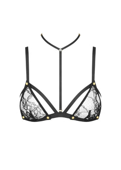 Maison Close Jeux Magnetiques Triangle Bra Harness (Black) | Avec Amour Luxury Lingerie