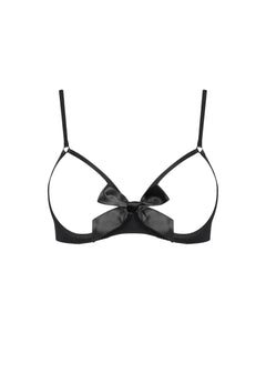 Maison Close Le Petit Secret Cupless Bra with Bow (Black) | Avec Amour Lingerie