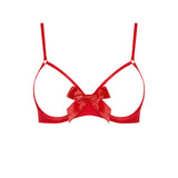 Maison Close Le Petit Secret Cupless Bra with Bow (Red) | Avec Amour Lingerie