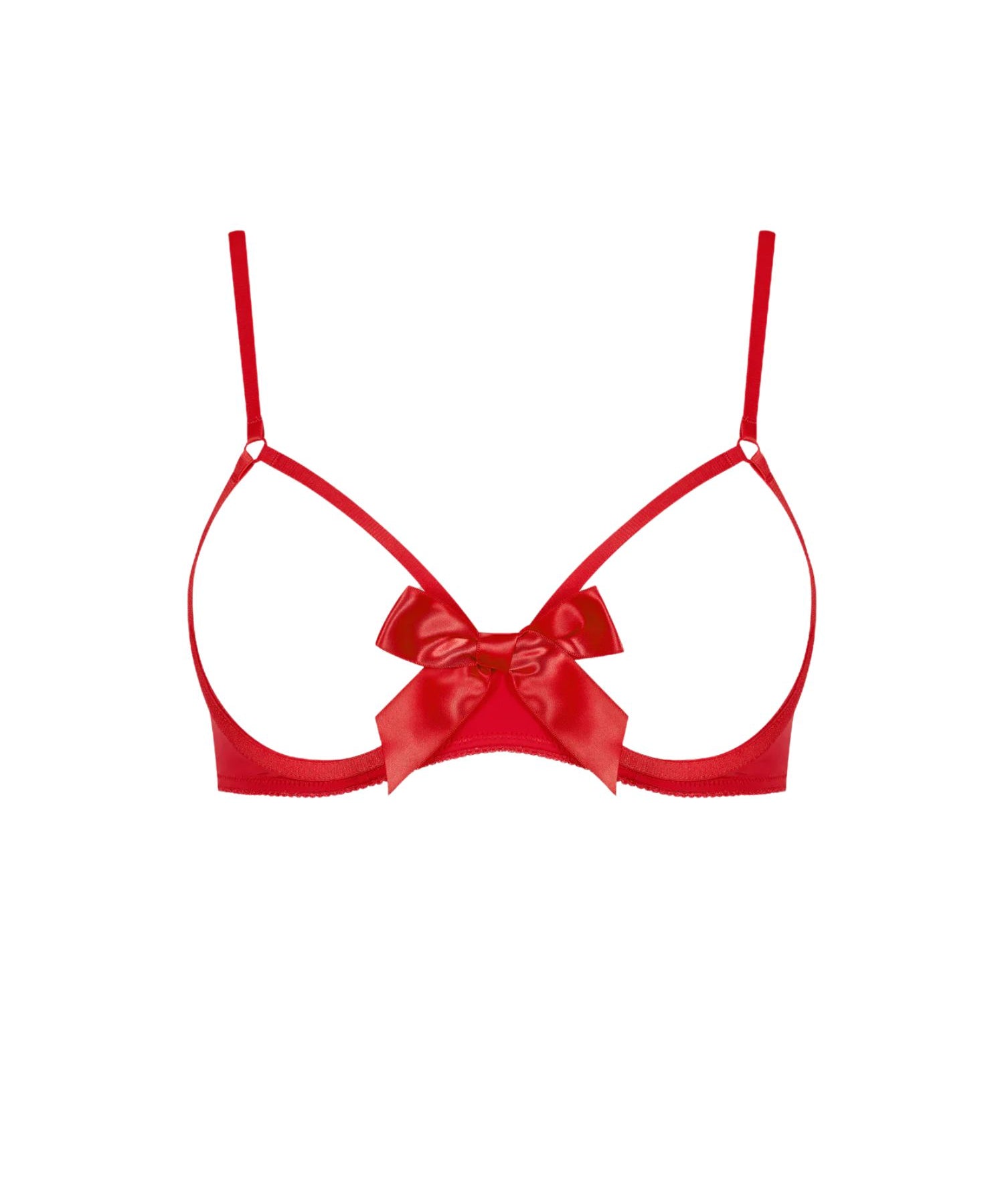 Maison Close Le Petit Secret Cupless Bra with Bow (Red) | Avec Amour Lingerie
