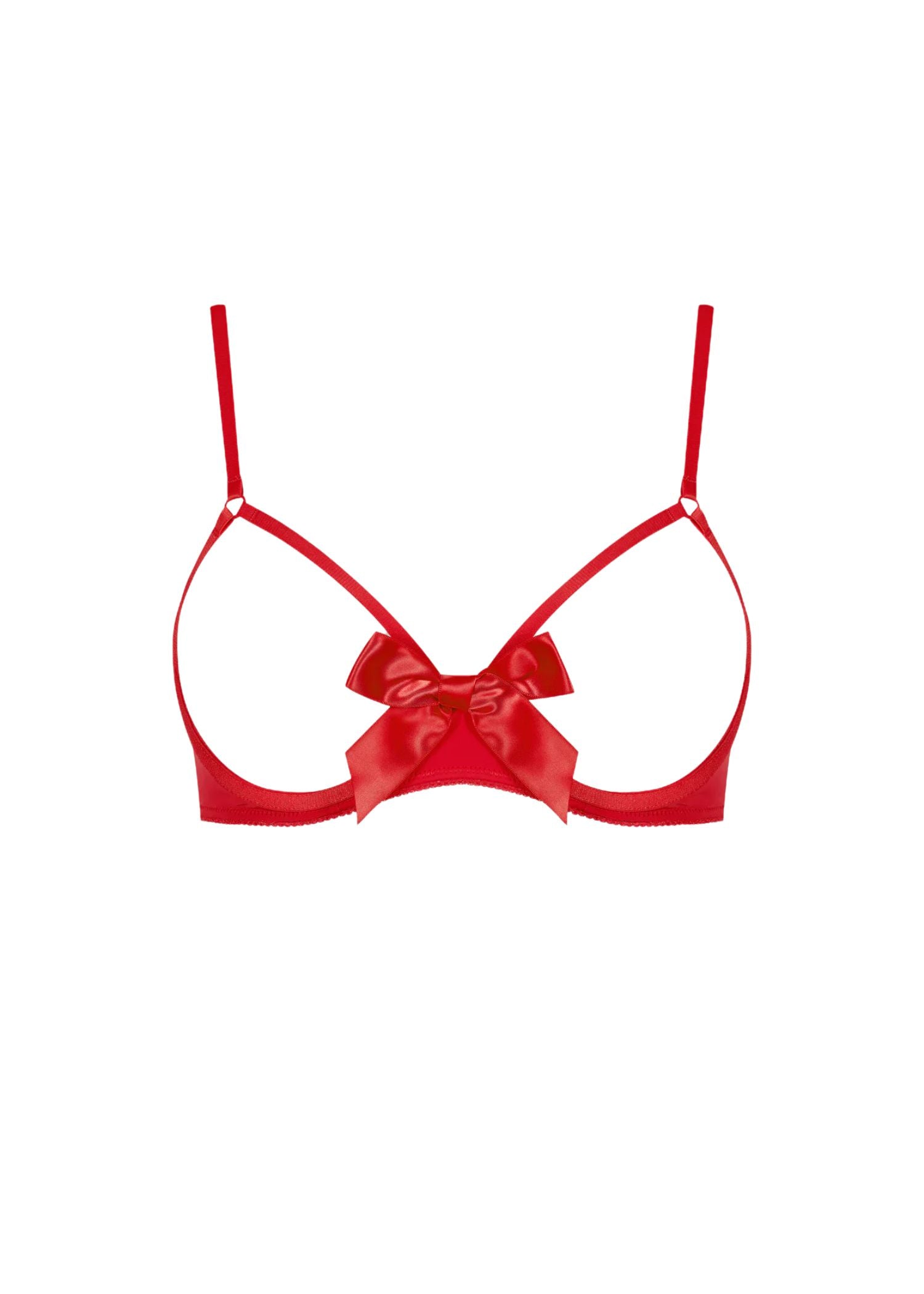 Maison Close Le Petit Secret Cupless Bra with Bow (Red) | Avec Amour Lingerie
