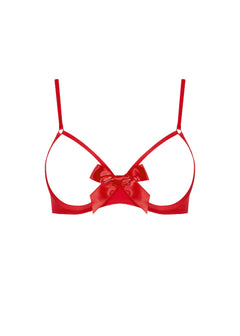 Maison Close Le Petit Secret Cupless Bra with Bow (Red) | Avec Amour Lingerie