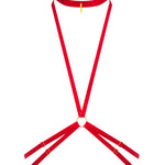 Maison Close Les Fetiches Velvet Body Harness (Red) | Avec Amour Lingerie
