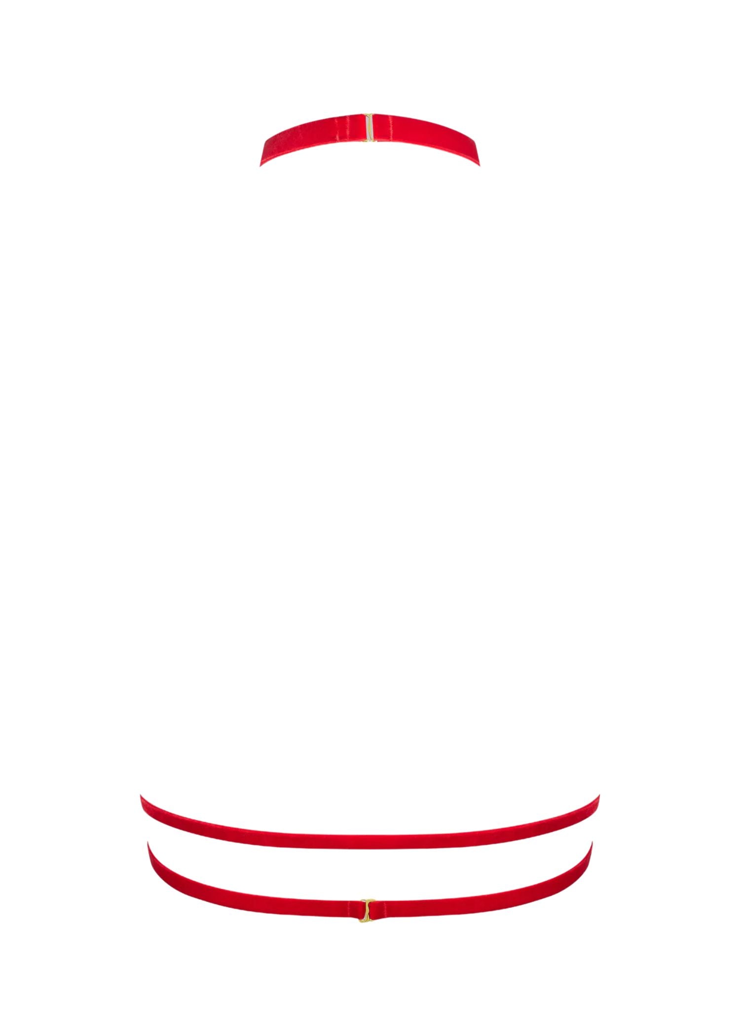 Maison Close Les Fetiches Velvet Body Harness (Red) | Avec Amour Lingerie