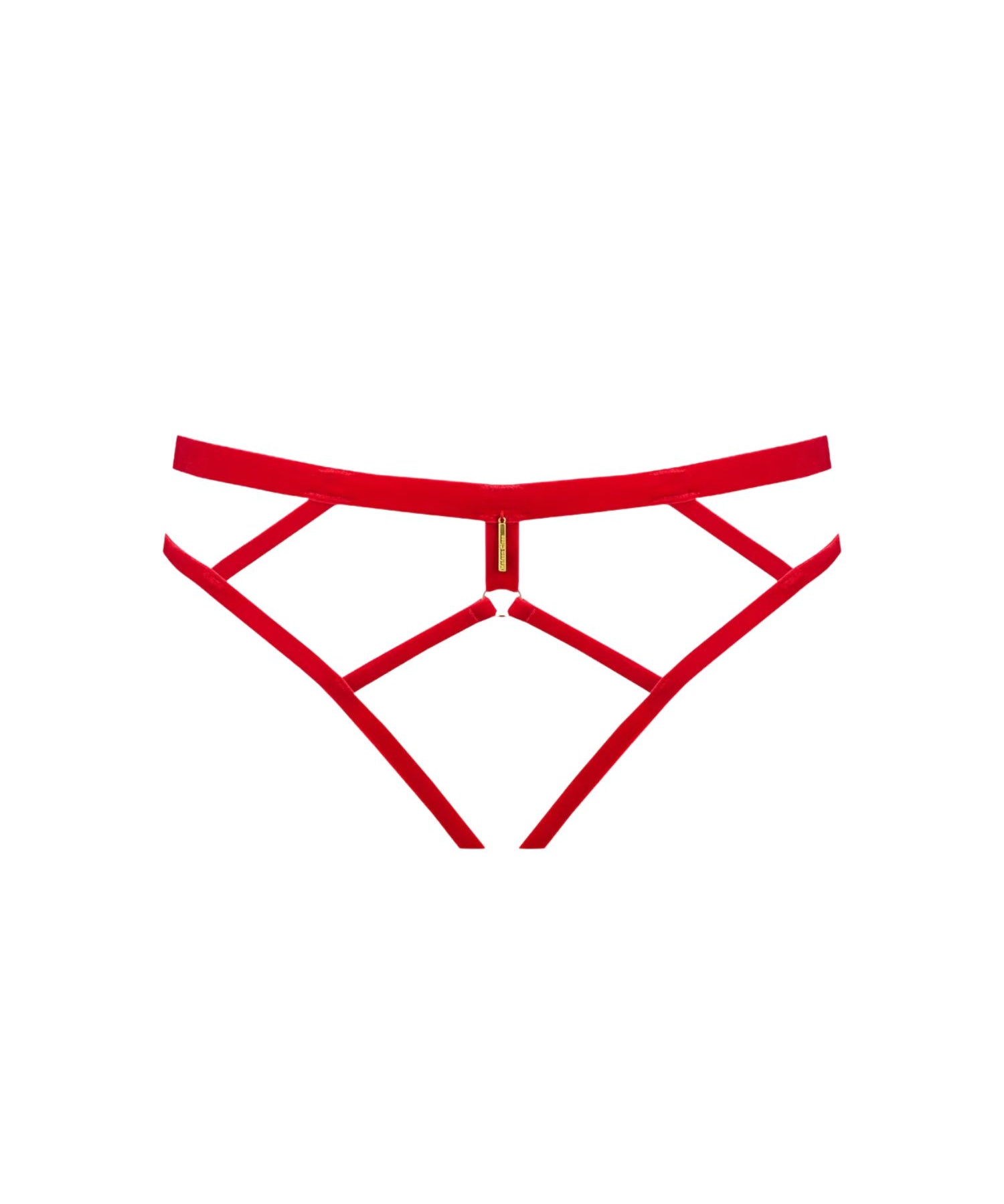 Maison Close Les Fetiches Velvet Open Panty (Red) | Avec Amour Lingerie