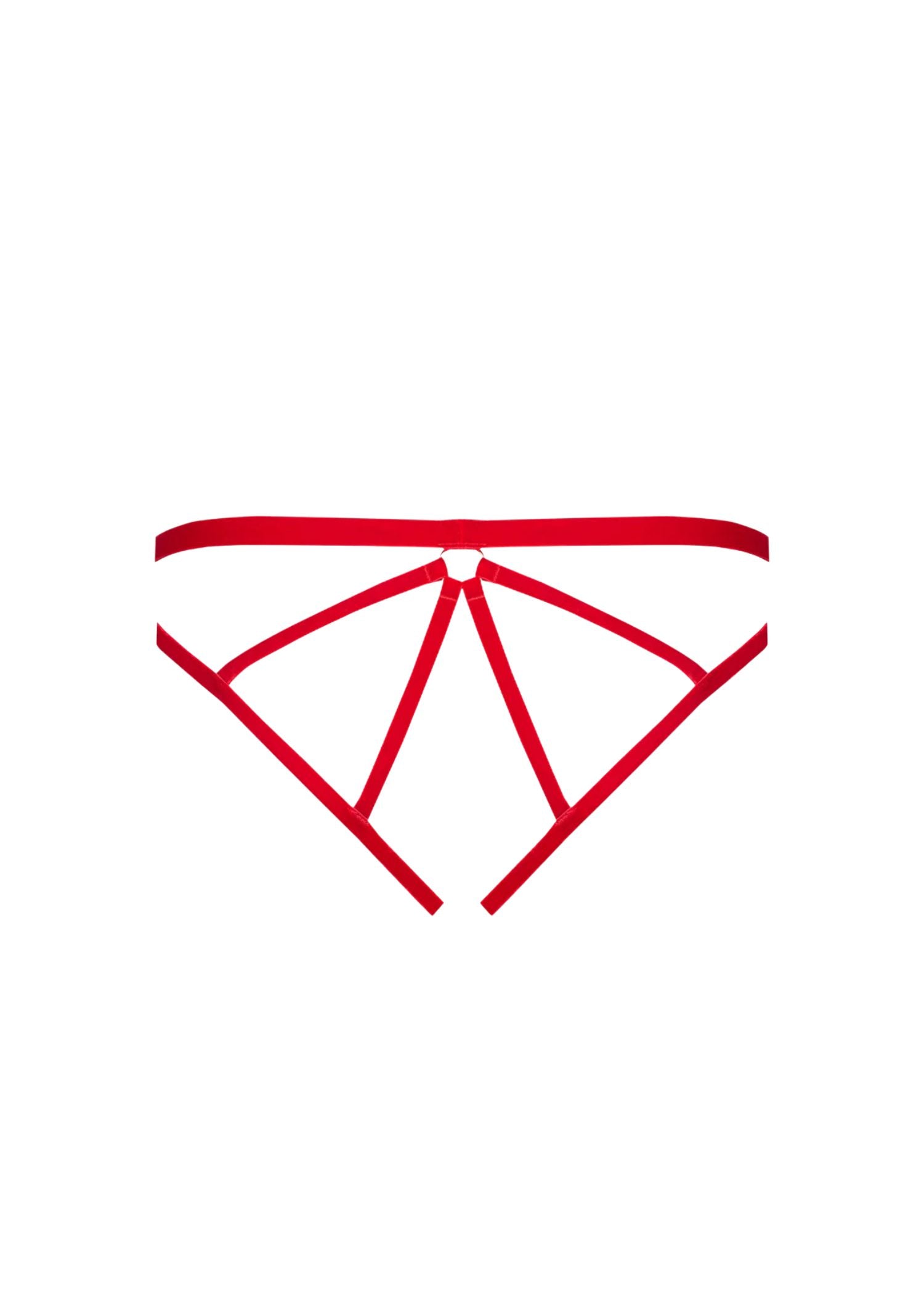 Maison Close Les Fetiches Velvet Open Panty (Red) | Avec Amour Lingerie