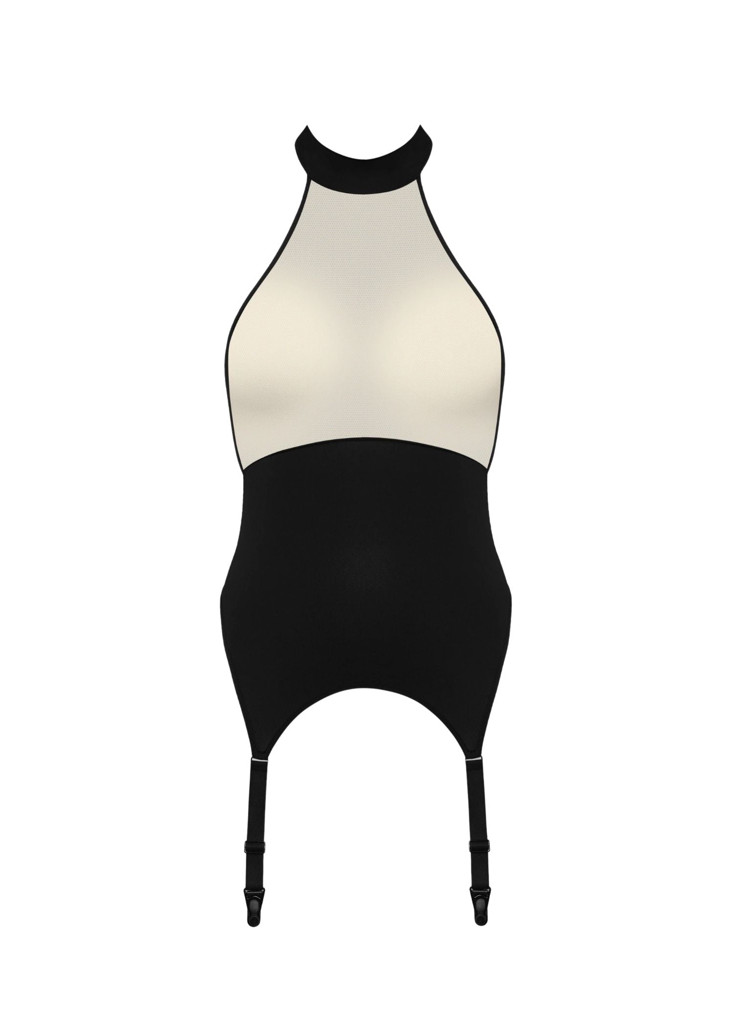 Maison Close Pure Tentation Halter Neck Bodysuit (Black) | Avec Amour Luxury Lingerie