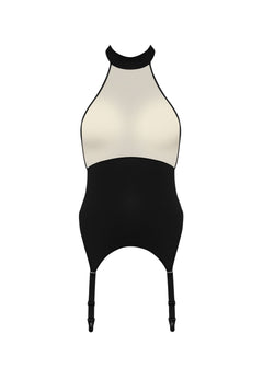 Maison Close Pure Tentation Halter Neck Bodysuit (Black) | Avec Amour Luxury Lingerie