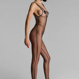Maison Close Pure Tentation Openable Strap Catsuit (Black) | Avec Amour Luxury Lingerie