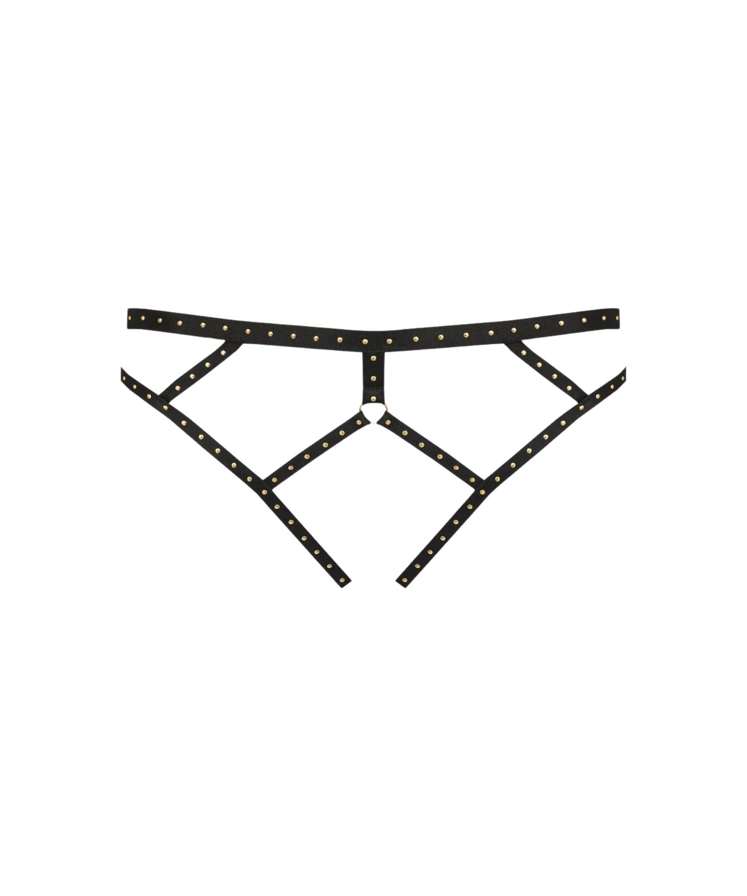 Maison Close Studded Open Panty (Black) | Avec Amour Lingerie
