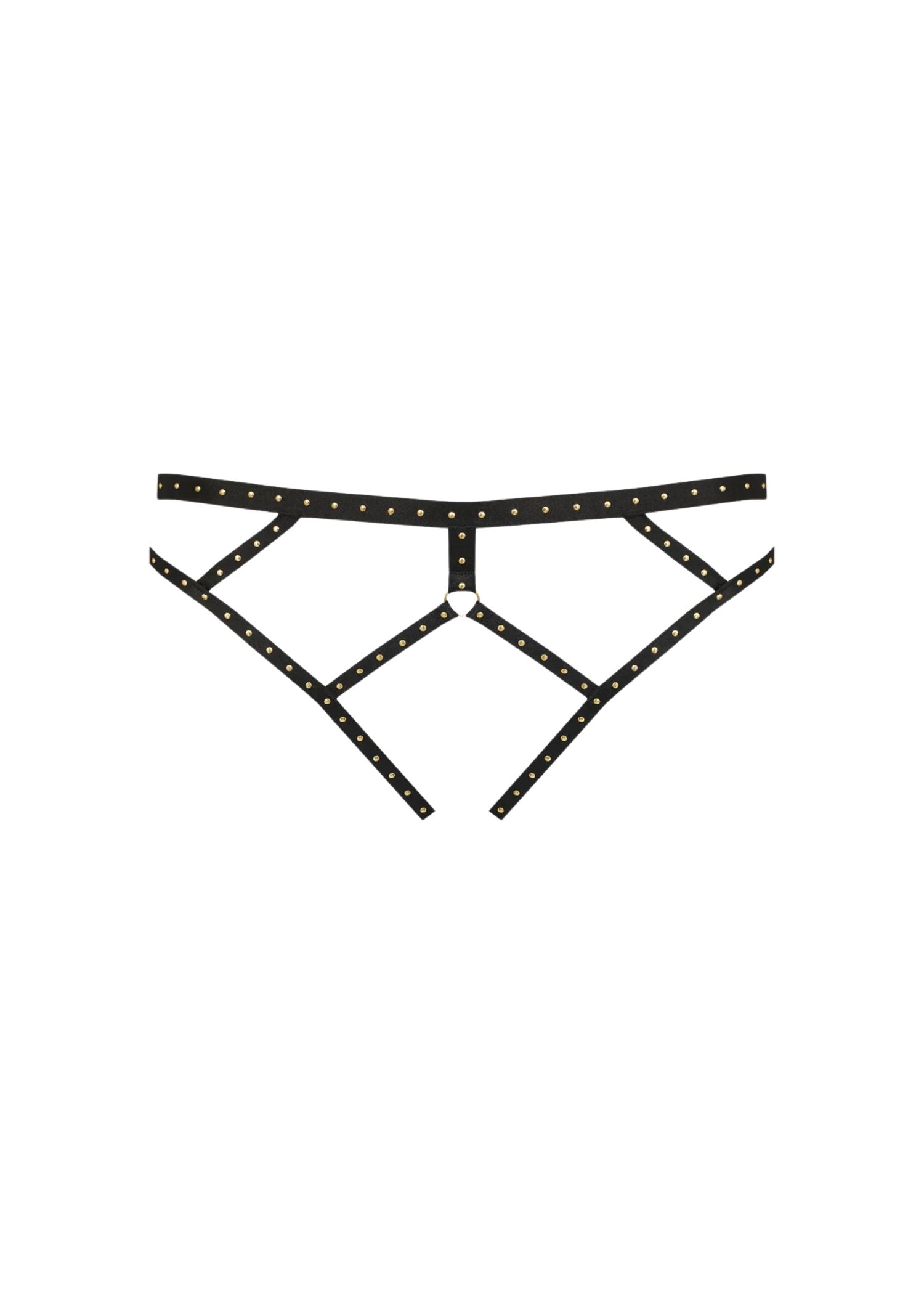 Maison Close Studded Open Panty (Black) | Avec Amour Lingerie