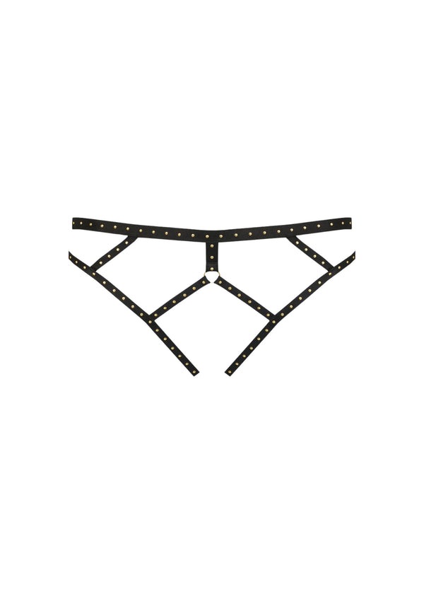Maison Close Studded Open Panty (Black) | Avec Amour Lingerie