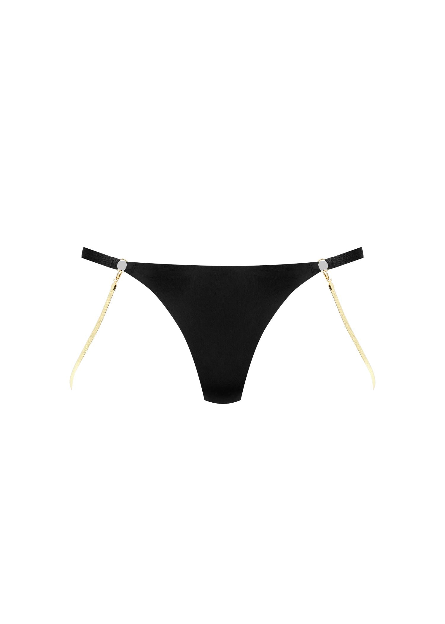 Maison Close Tapage Nocturne Mini Thong with Jewelry (Black) | Avec Amour Luxury