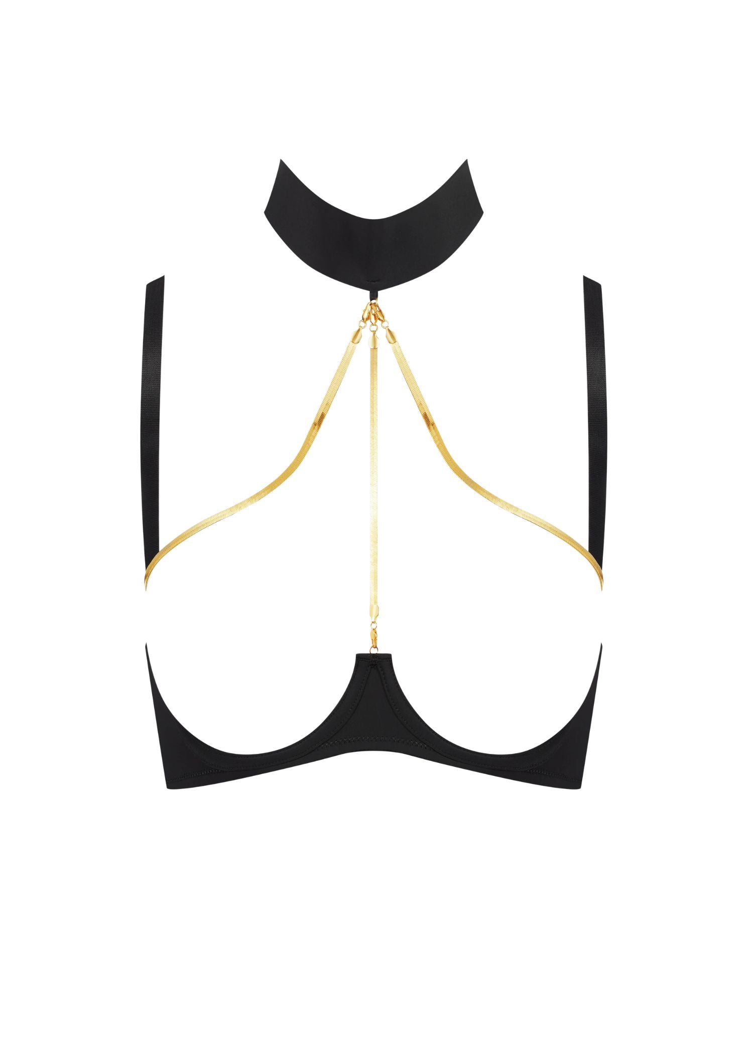Maison Close Tapage Nocturne Open Bra with Jewelry (Black) | Avec Amour Sexy Lingerie