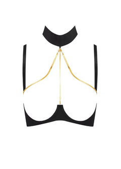 Maison Close Tapage Nocturne Open Bra with Jewelry (Black) | Avec Amour Sexy Lingerie