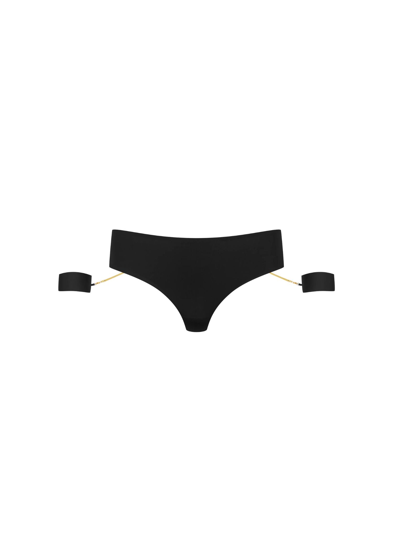 Maison Close Tapage Nocturne Open Tanga with Handcuffs & Chain (Black) | Avec Amour Luxury Lingerie