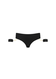 Maison Close Tapage Nocturne Open Tanga with Handcuffs & Chain (Black) | Avec Amour Luxury Lingerie