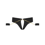 Maison Close Tapage Nocturne Open Tanga with Handcuffs & Chain (Black) | Avec Amour Luxury Lingerie