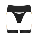 Maison Close Tapage Nocturne Tanga with Garters (Black) | Avec Amour Luxury Lingerie