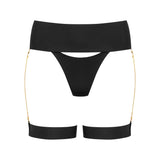 Maison Close Tapage Nocturne Tanga with Garters (Black) | Avec Amour Luxury Lingerie