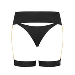 Maison Close Tapage Nocturne Tanga with Garters (Black) | Avec Amour Luxury Lingerie