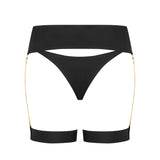 Maison Close Tapage Nocturne Tanga with Garters (Black) | Avec Amour Luxury Lingerie