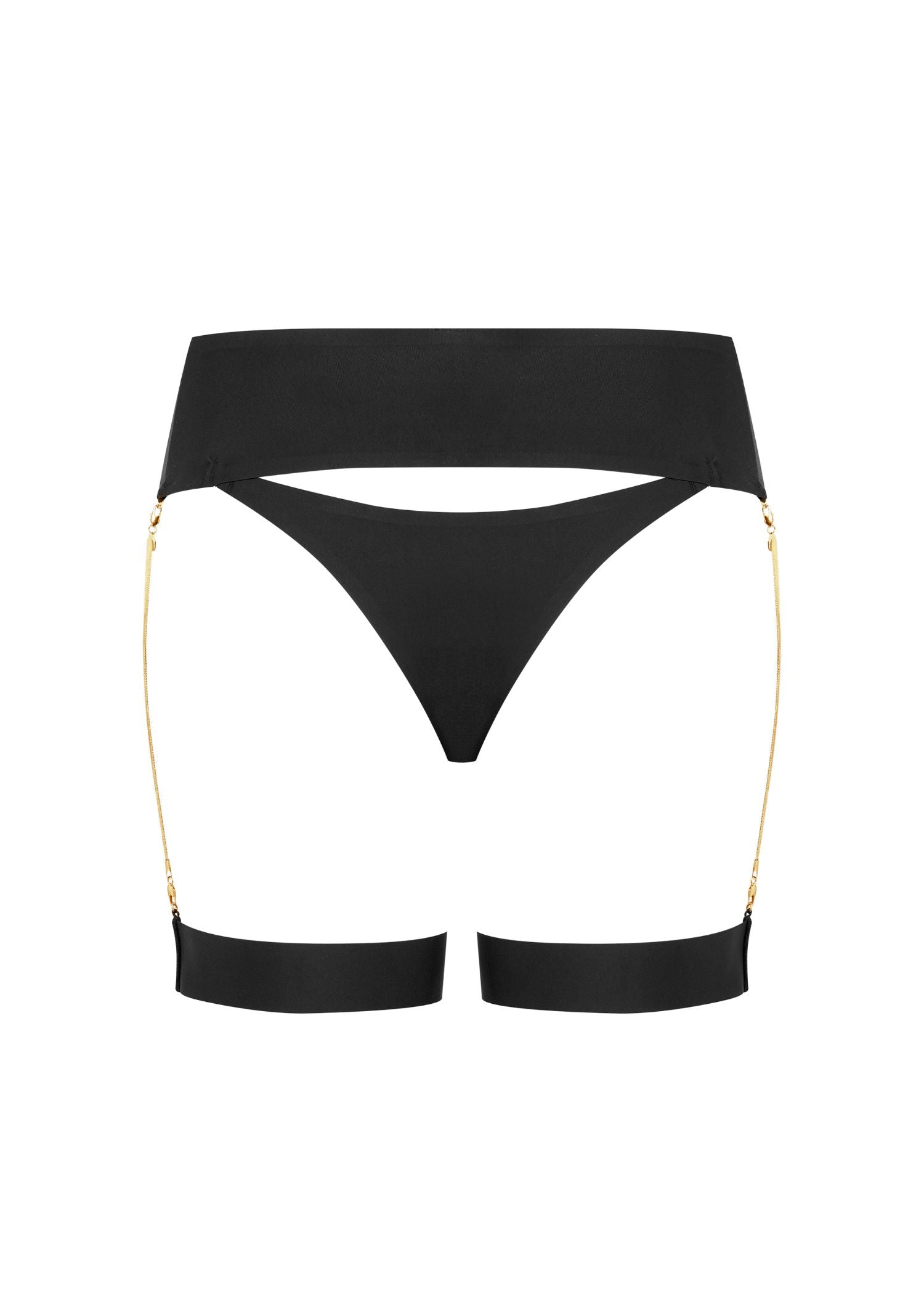 Maison Close Tapage Nocturne Tanga with Garters (Black) | Avec Amour Luxury Lingerie