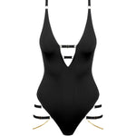Maison Close Tapage Nocturne V Neck Body with Jewelry (Black) | Avec Amour Luxury Lingerie