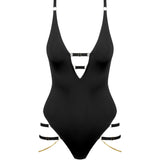 Maison Close Tapage Nocturne V Neck Body with Jewelry (Black) | Avec Amour Luxury Lingerie