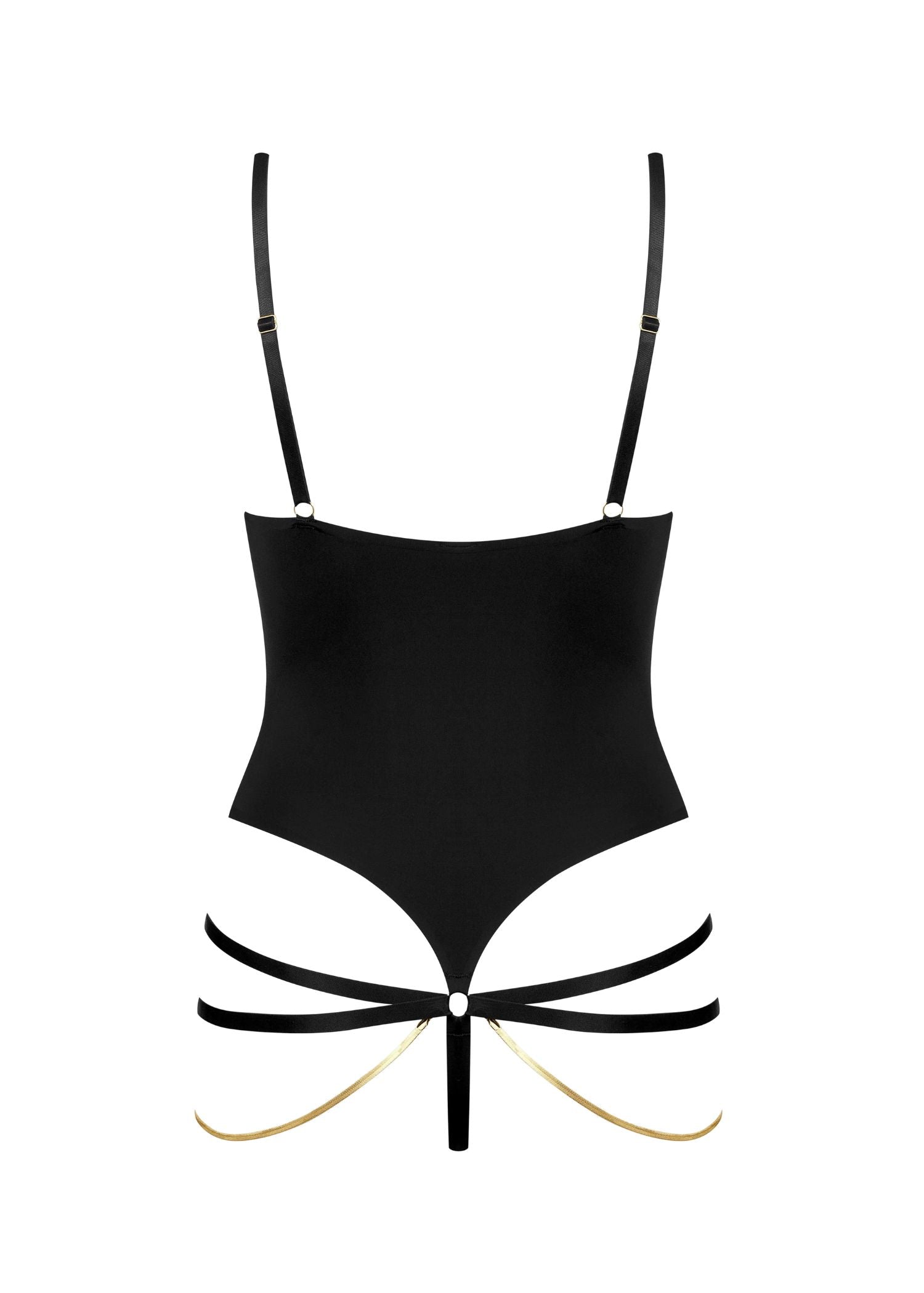 Maison Close Tapage Nocturne V Neck Body with Jewelry (Black) | Avec Amour Luxury Lingerie