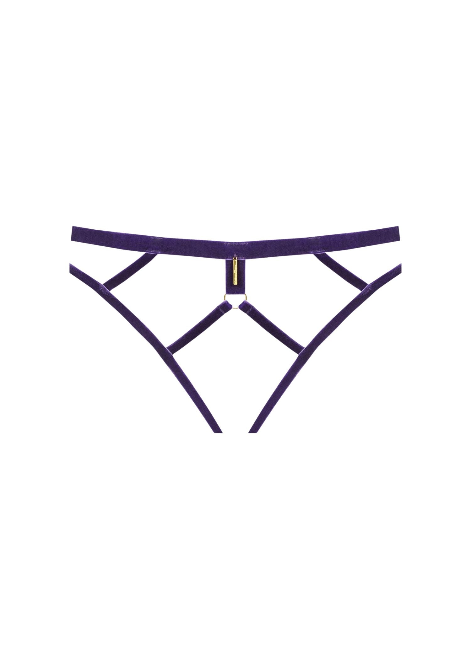 Maison Close Velvet Open Brief (Purple) | Avec Amour Sexy Lingerie