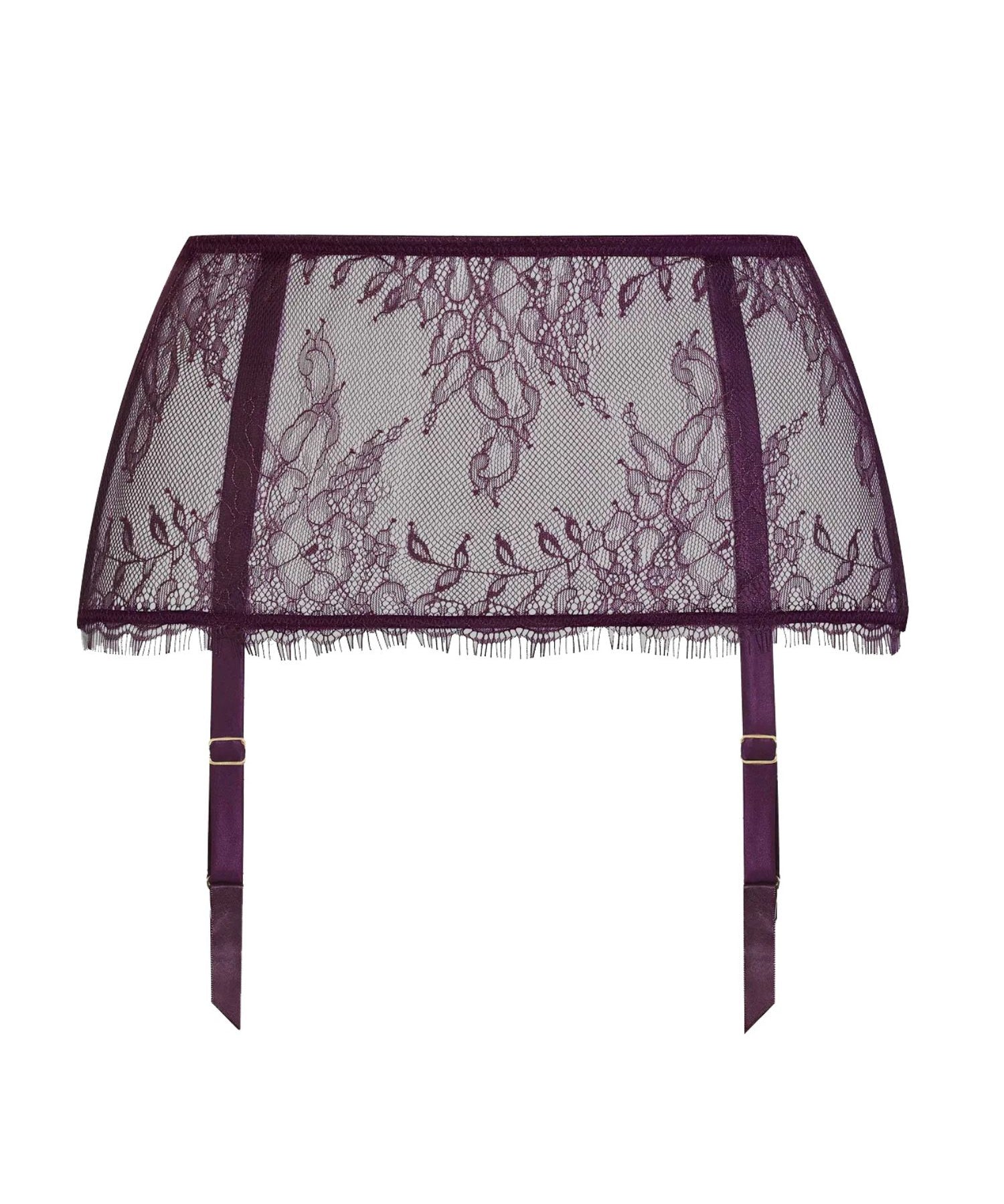 Maison Close Villa Satine Garter Belt (Purple) | Avec Amour Luxury Lingerie
