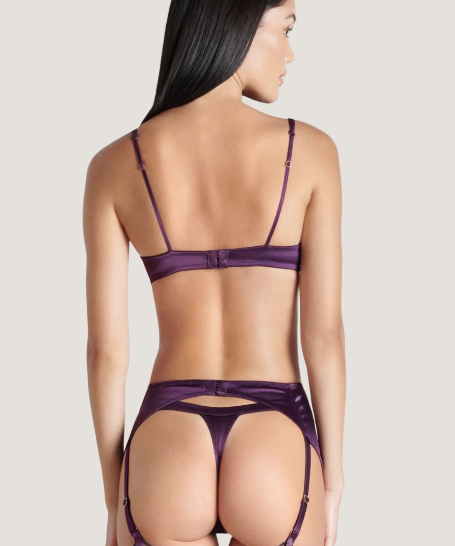 Maison Close Villa Satine Garter Belt (Purple) | Avec Amour Luxury Lingerie