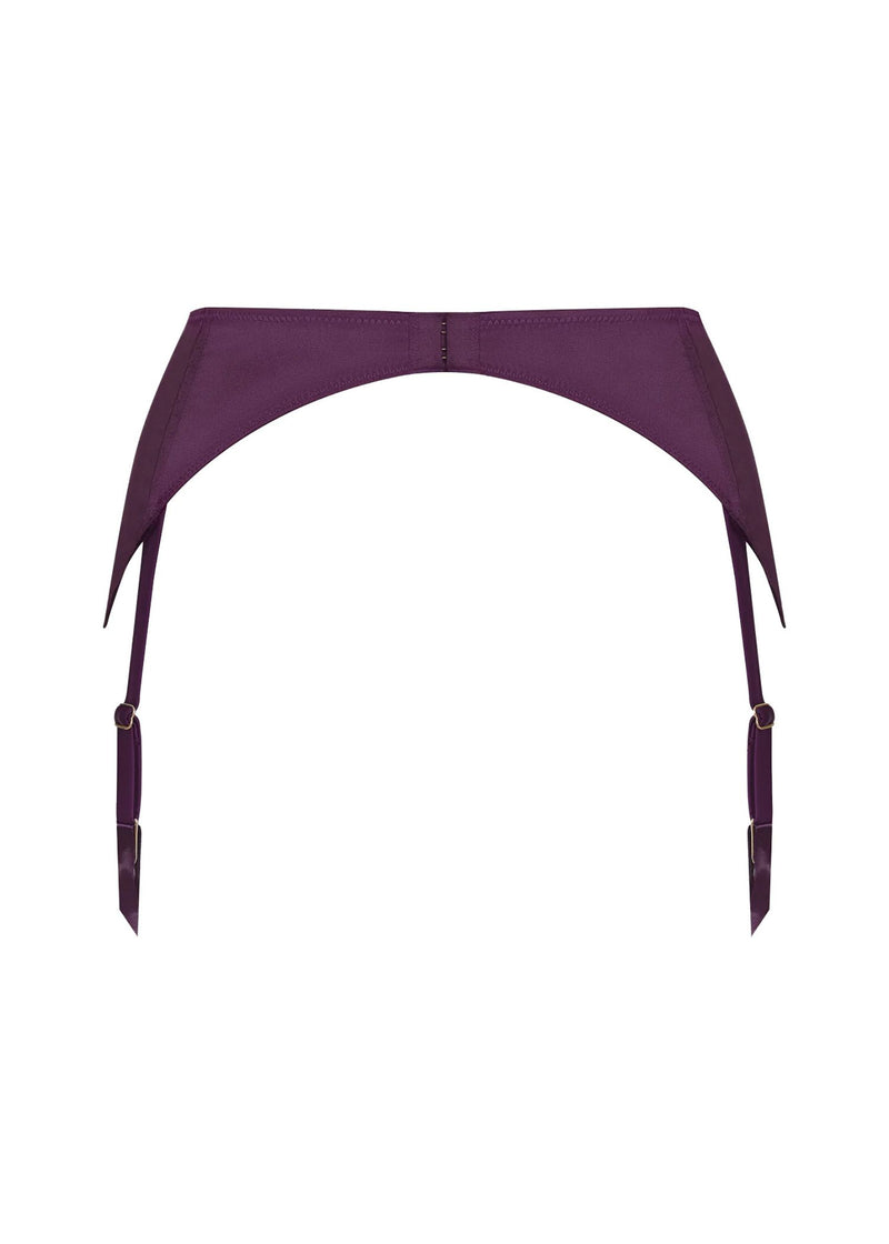 Maison Close Villa Satine Garter Belt (Purple) | Avec Amour Luxury Lingerie