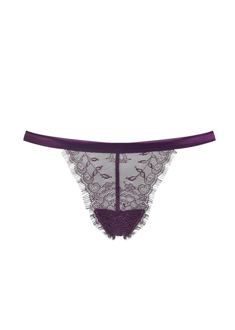 Maison Close Villa Satine Mini Thong (Purple) | Avec Amour Luxury Lingerie