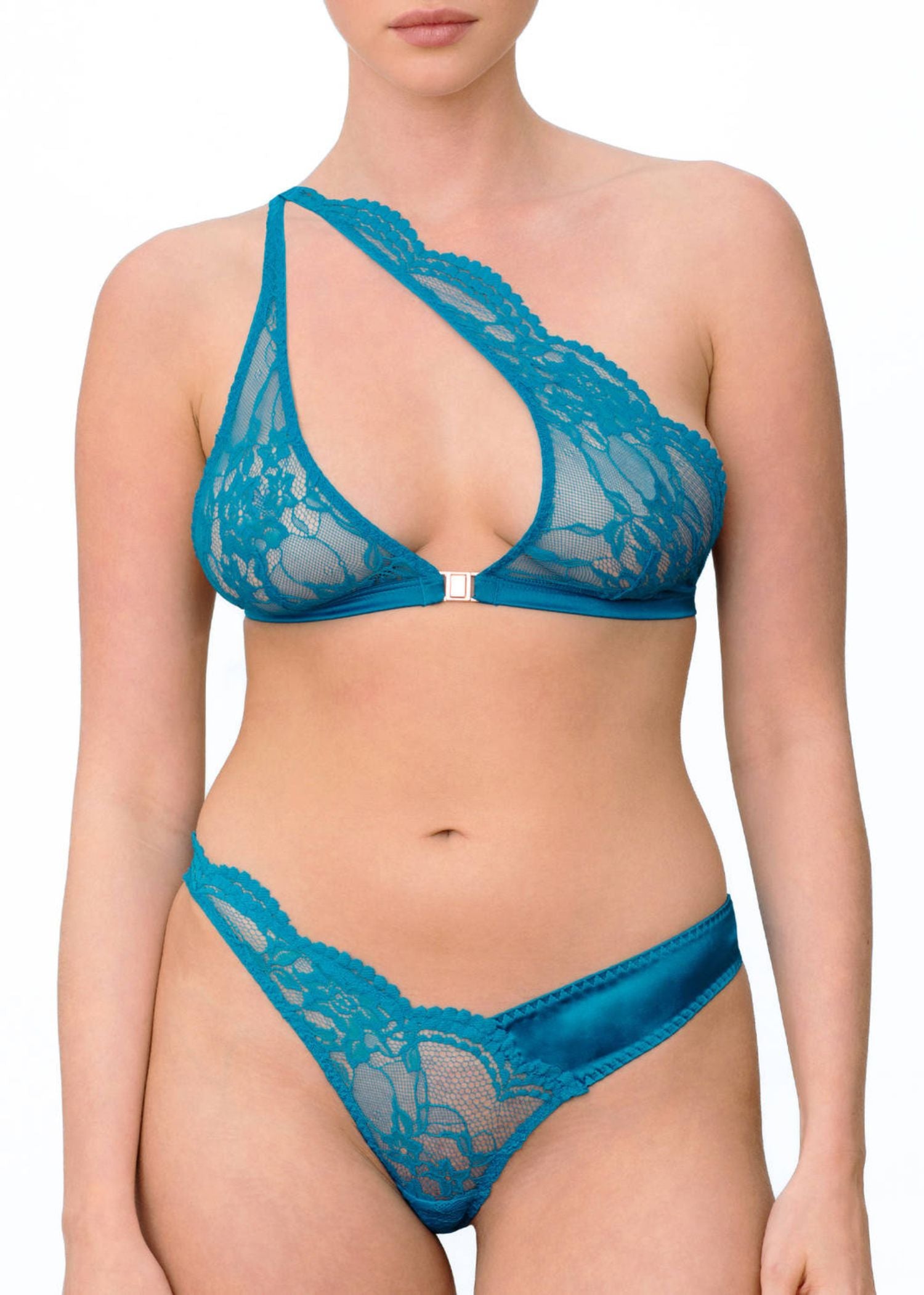 Muse by Coco de Mer Elise Soft Cup Bra (Turquoise) | Avec Amour Luxury Lingerie