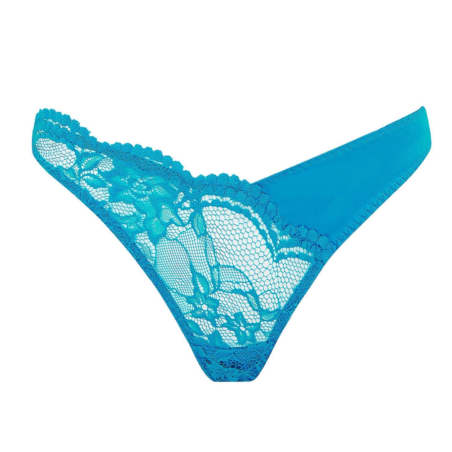 Muse by Coco de Mer Elise Thong (Turquoise) | Avec Amour Luxury Lingerie
